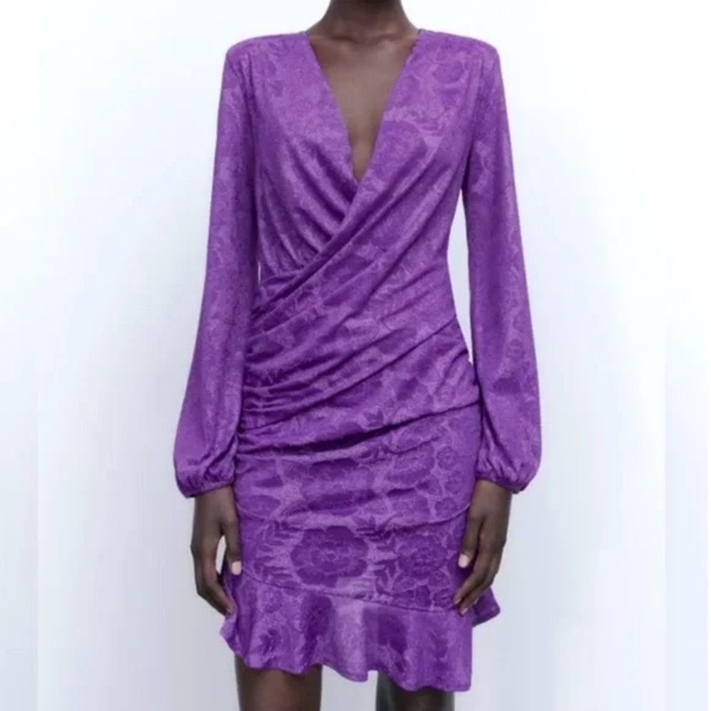 Zara purple mini dress blogger favorite - Picture 3 of 9